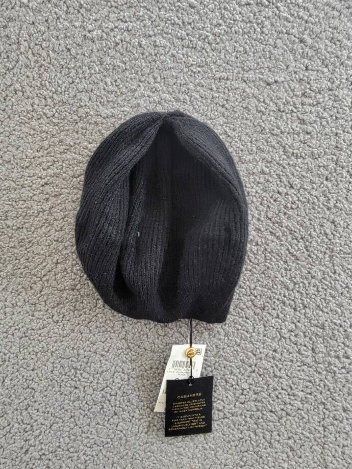 Charter Club Cashmere Rib Beret Women's One Size Black