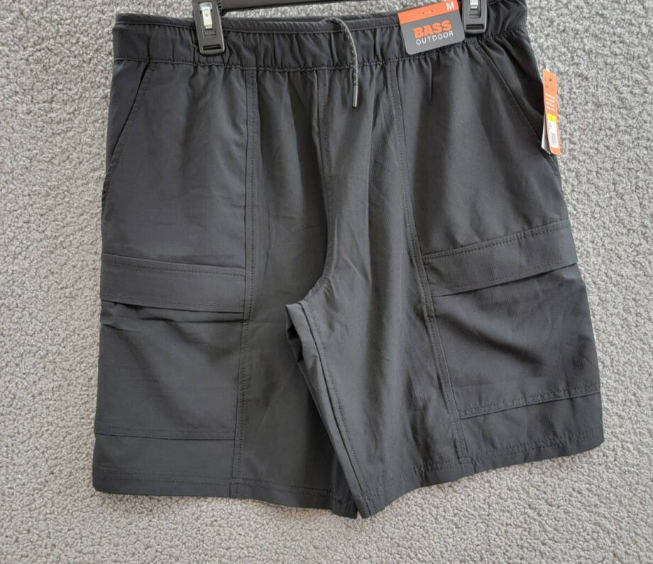 BASS OUTDOOR Relaxed Fit Everyday Pull-On Shorts Men's M Black Elastic Waist