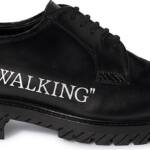 Off-White For Walking Leather Dress Shoes Men's 9US Black Round Toe Lace Up