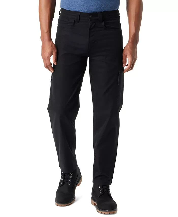 BASS OUTDOOR Essential Tech Cargo Pants Men's 32 Black Zipped Pockets Button Zip