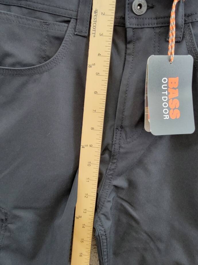 BASS OUTDOOR Essential Tech Cargo Pants Men's 32 Black Zipped Pockets Button Zip