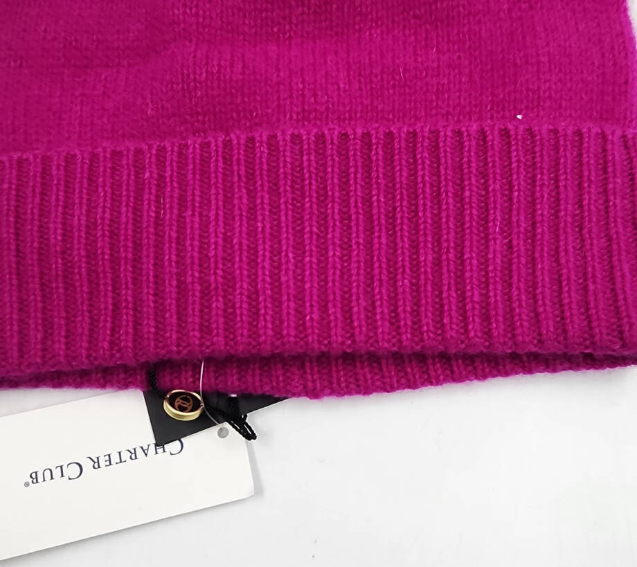 Charter Club Cashmere Cuffed Beanie Women's One Size Fuchsia