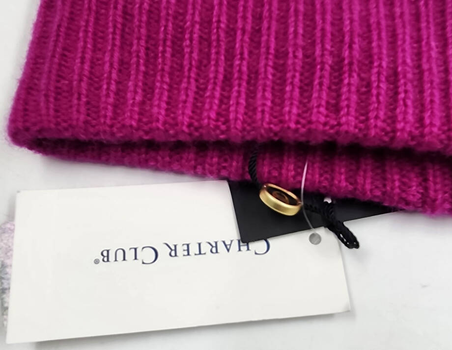 Charter Club Cashmere Cuffed Beanie Women's One Size Fuchsia