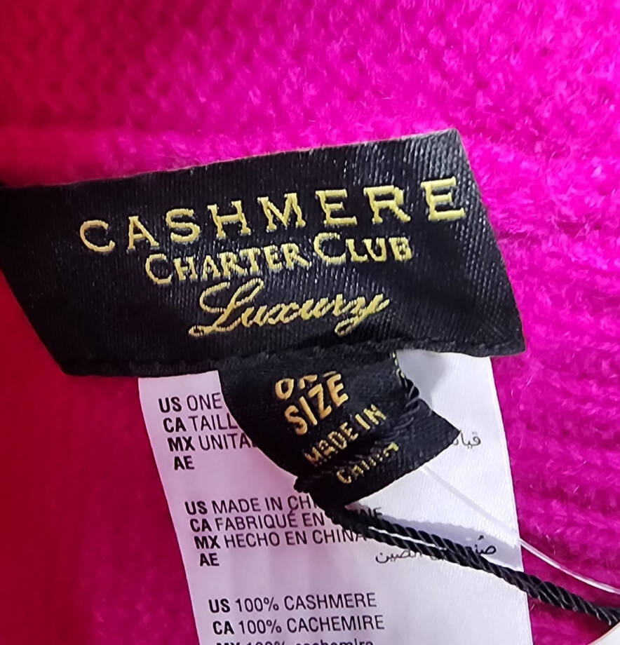 Charter Club Cashmere Cuffed Beanie Women's One Size Fuchsia