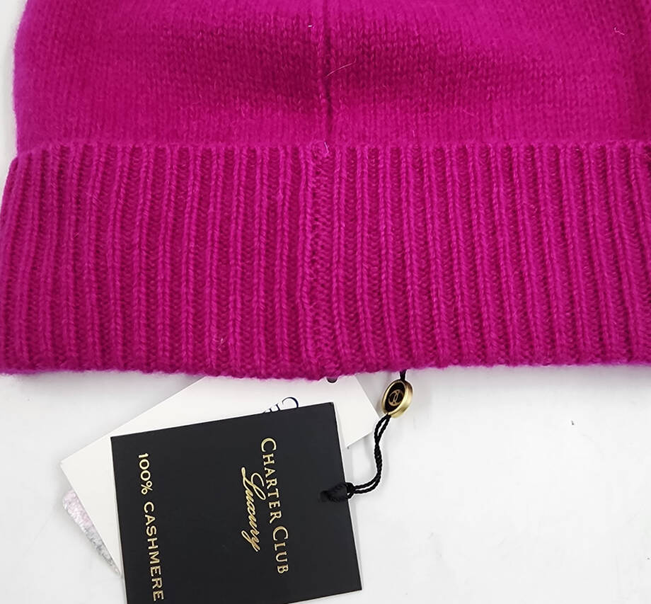 Charter Club Cashmere Cuffed Beanie Women's One Size Fuchsia
