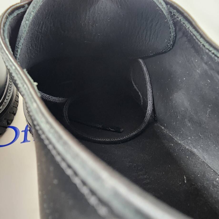 Off-White For Walking Leather Dress Shoes Men's 9US Black Round Toe Lace Up