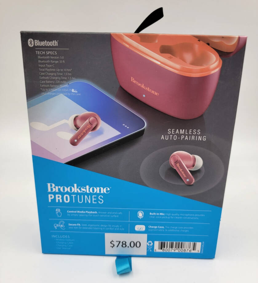 Brookstone True Wireless Earbuds Unisex One Size Dark Pink
