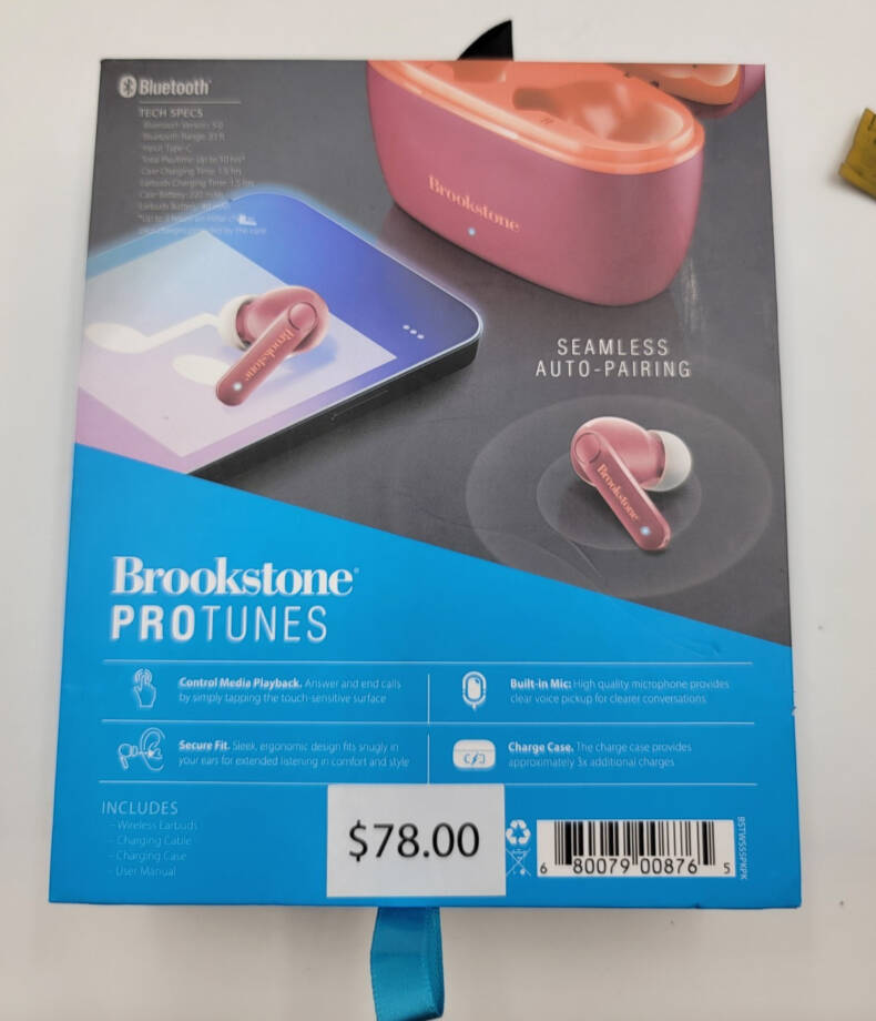 Brookstone True Wireless Earbuds Unisex One Size Dark Pink
