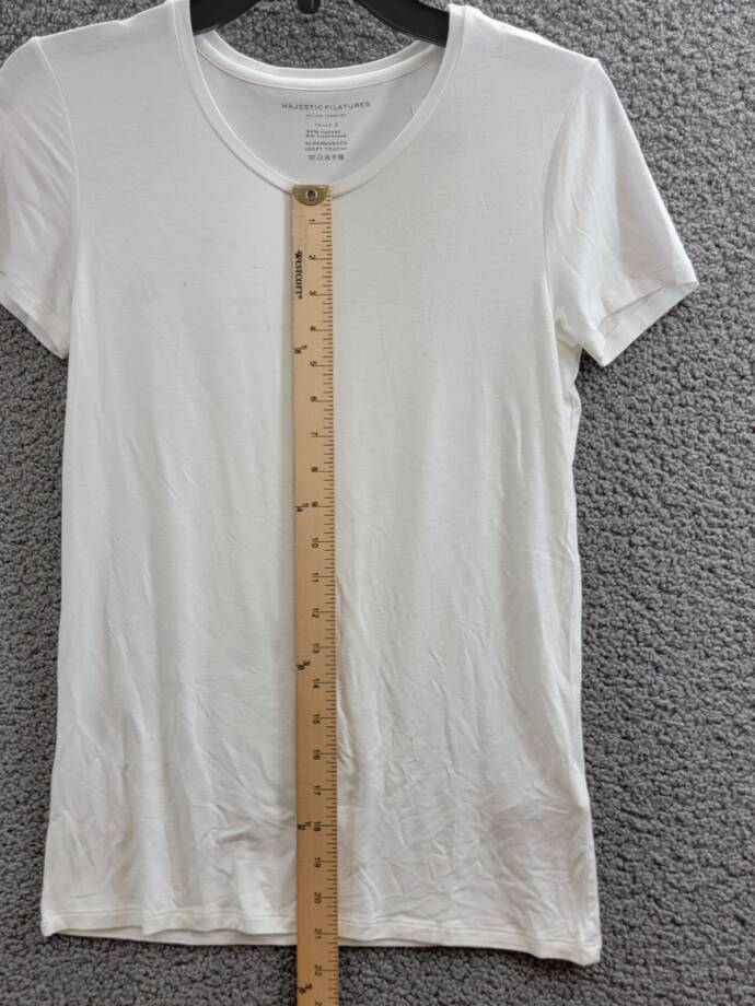 Majestic Filatures Crewneck Tee Women's 3 Blanc Solid Short Sleeve Pullover