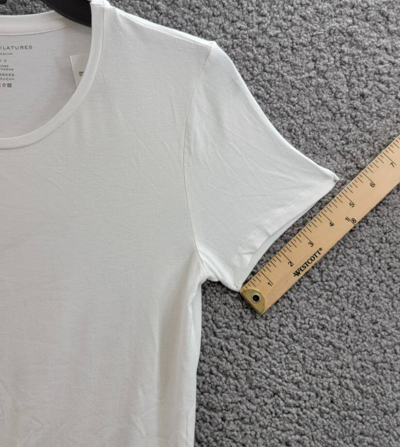 Majestic Filatures Crewneck Tee Women's 3 Blanc Solid Short Sleeve Pullover