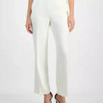 Kasper Stretch Crepe Pull-On Pants Women's XL Vanilla Ice Solid Elastic Waist