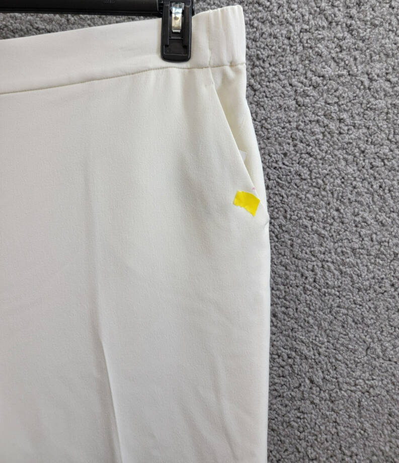 Kasper Stretch Crepe Pull-On Pants Women's XL Vanilla Ice Solid Elastic Waist