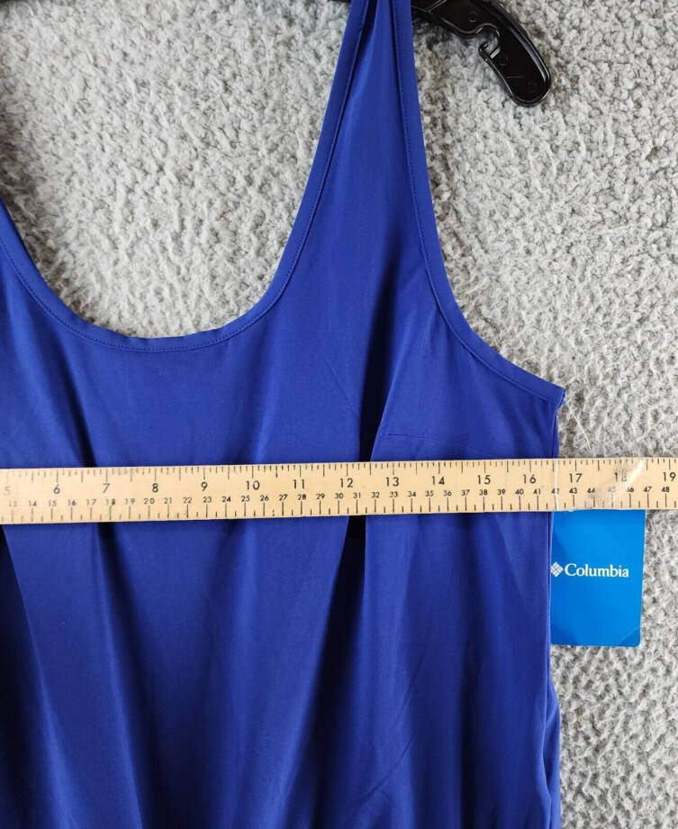 Columbia Anytime Tank Jumpsuit Women's M Dark Sapphire Scoop Neck Drawstring