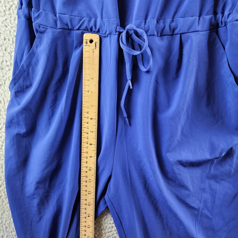 Columbia Anytime Tank Jumpsuit Women's M Dark Sapphire Scoop Neck Drawstring