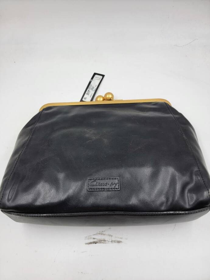 Circus by Sam Edelman Faux Leather Logo Patch Clutch Handbag Women's Black