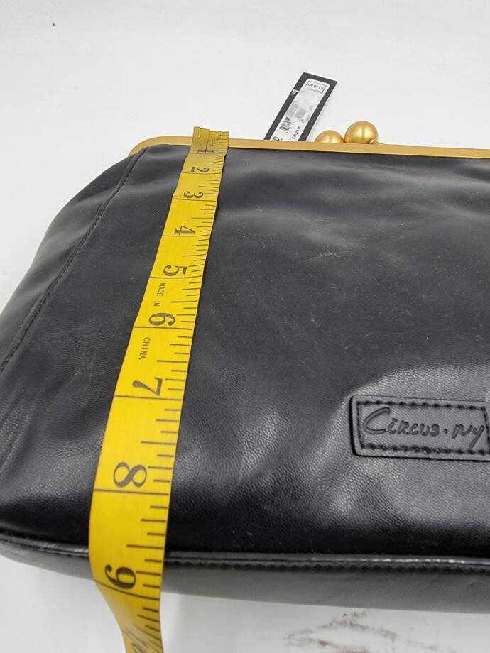 Circus by Sam Edelman Faux Leather Logo Patch Clutch Handbag Women's Black