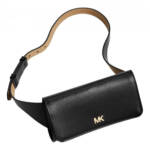 MICHAEL Michael Kors Saffiano Leather Belt Bag Women's L/XL Black Magnetic-Snap