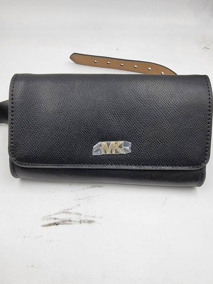 MICHAEL Michael Kors Saffiano Leather Belt Bag Women's L/XL Black Magnetic-Snap