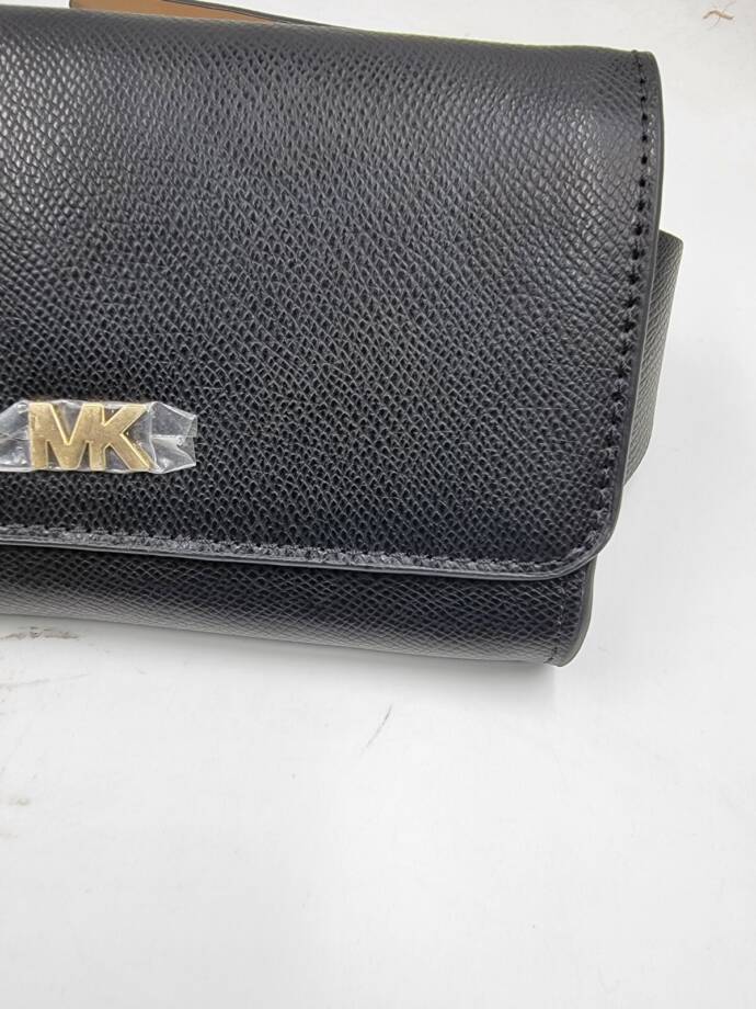 MICHAEL Michael Kors Saffiano Leather Belt Bag Women's L/XL Black Magnetic-Snap