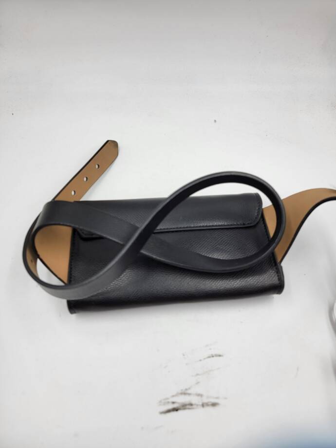 MICHAEL Michael Kors Saffiano Leather Belt Bag Women's L/XL Black Magnetic-Snap