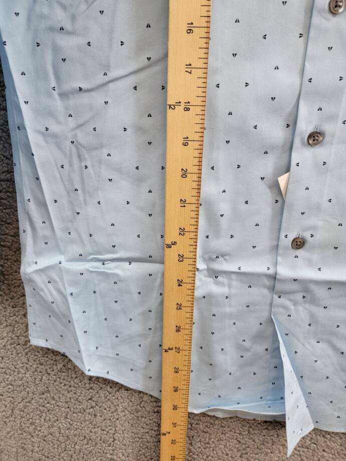 Alfani Slim-Fit Temperature Regulating Dress Shirt Men's M 15-15.5 32-33 Lt Blue