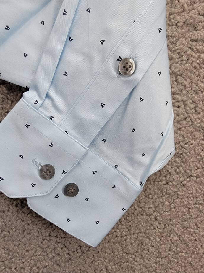 Alfani Slim-Fit Temperature Regulating Dress Shirt Men's M 15-15.5 32-33 Lt Blue
