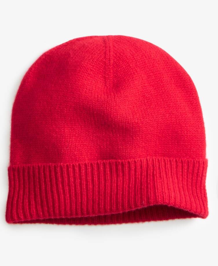 Charter Club 100% Cashmere Cuffed Beanie Women's One Size Red Polish