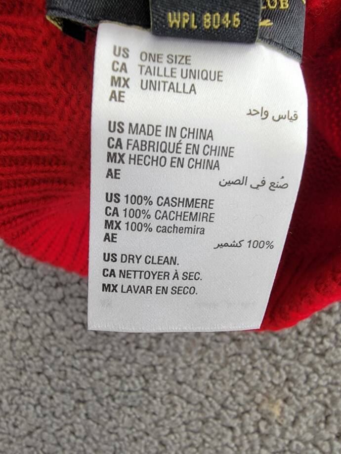 Charter Club 100% Cashmere Cuffed Beanie Women's One Size Red Polish
