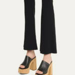 Stella McCartney Skyla Alter Eco Platform Sandals Womens 38.5/8.5US Black SlipOn