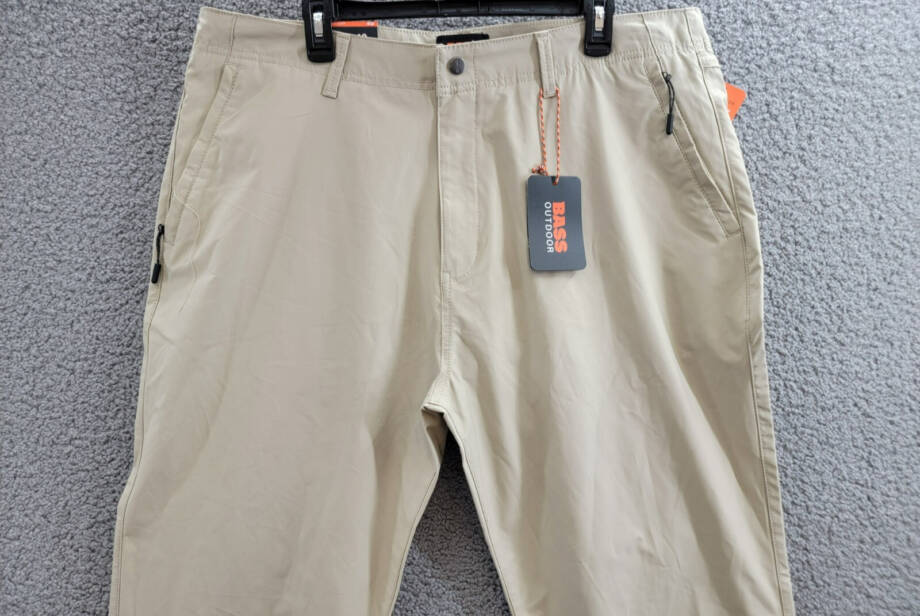 BASS OUTDOOR Straight-Fit Traveler Pants Men's 40 Trench Coat Button Zip Closure