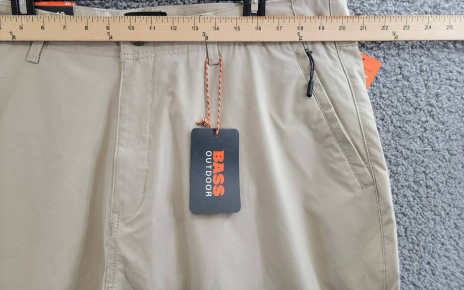 BASS OUTDOOR Straight-Fit Traveler Pants Men's 40 Trench Coat Button Zip Closure