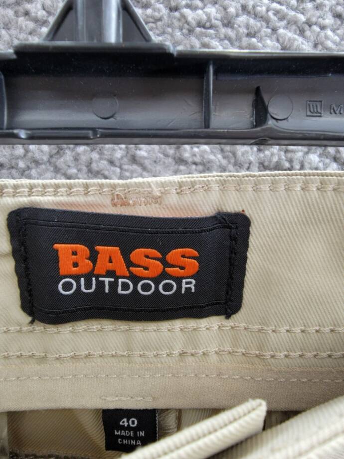 BASS OUTDOOR Straight-Fit Traveler Pants Men's 40 Trench Coat Button Zip Closure