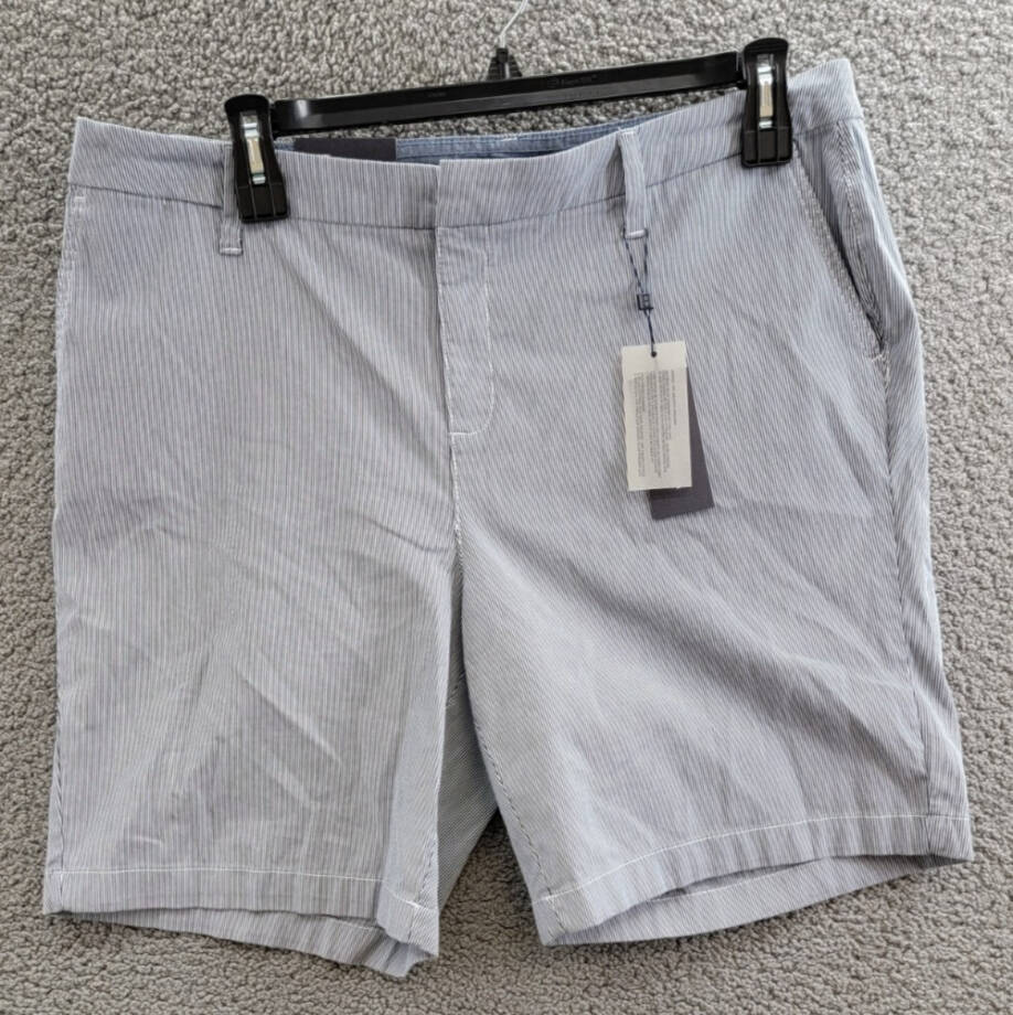 Tommy Hilfiger Plus Size Hollywood Chino Shorts Women's 14W Blue/White Belt Loop