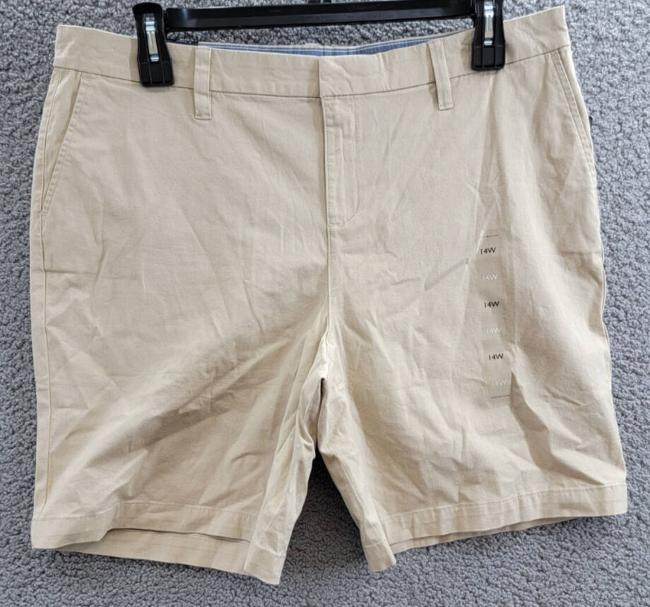 Tommy Hilfiger Plus Size Hollywood Bermuda Shorts Women's 14W Khaki Belt Loops~