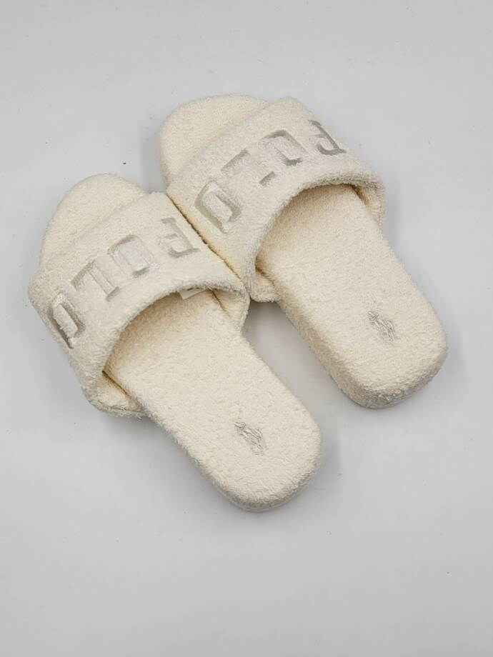 Polo Ralph Lauren Robin Cotton Terry Slide Slippers Women's 6US Cream Slip On