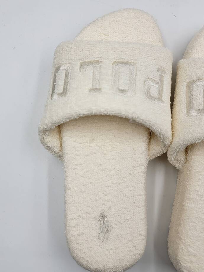 Polo Ralph Lauren Robin Cotton Terry Slide Slippers Women's 6US Cream Slip On
