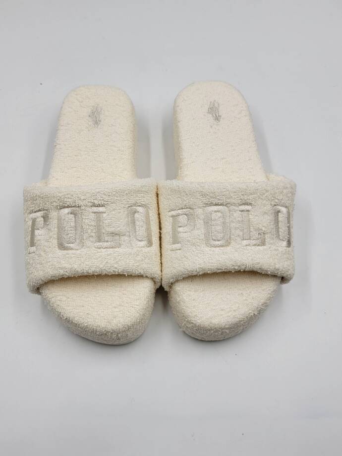 Polo Ralph Lauren Robin Cotton Terry Slide Slippers Women's 6US Cream Slip On
