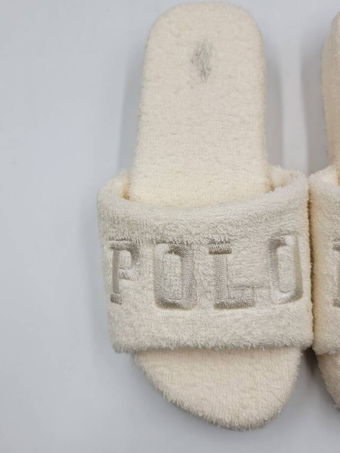 Polo Ralph Lauren Robin Cotton Terry Slide Slippers Women's 6US Cream Slip On