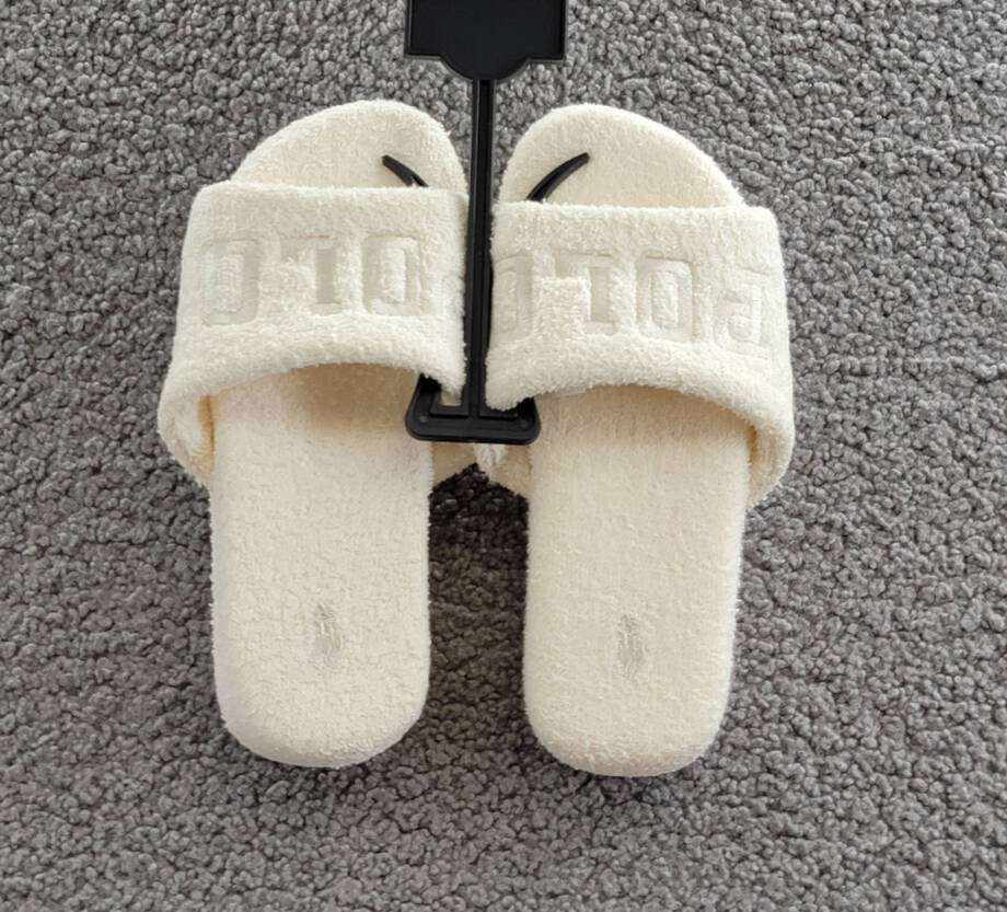 Polo Ralph Lauren Robin Cotton Terry Slide Slippers Women's 6US Cream Slip On