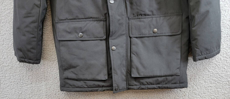 Club Room Parka W/ Faux Fur-Hood Jacket Mens Black Zip & Snap Closure SM