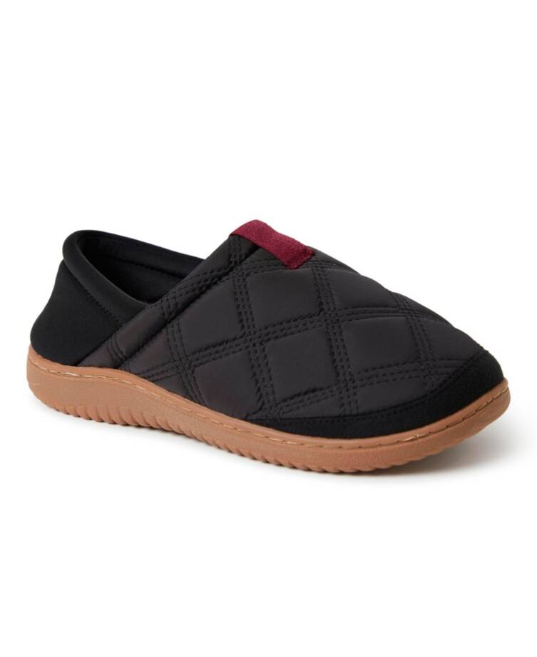 Dearfoams River Closed Back With Collapsible Heel Women's L 9-10 Black Slip-On