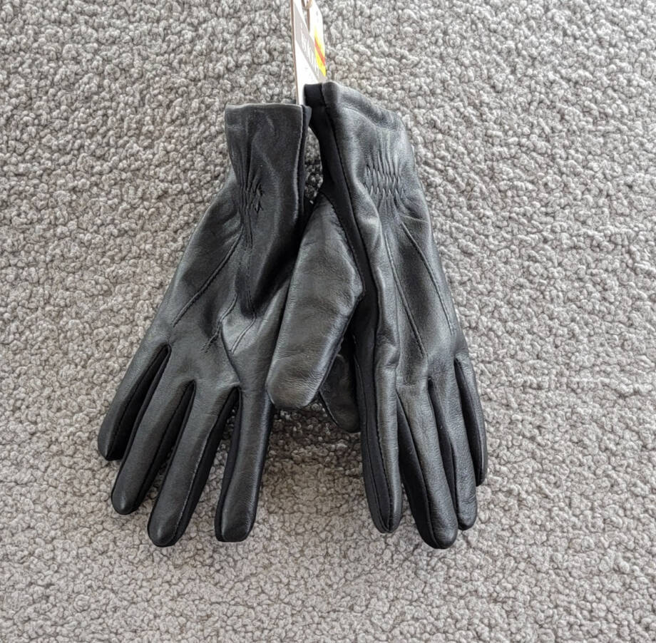 Isotoner Signature Stretch Leather Touchscreen Gloves Women's L/XL Black