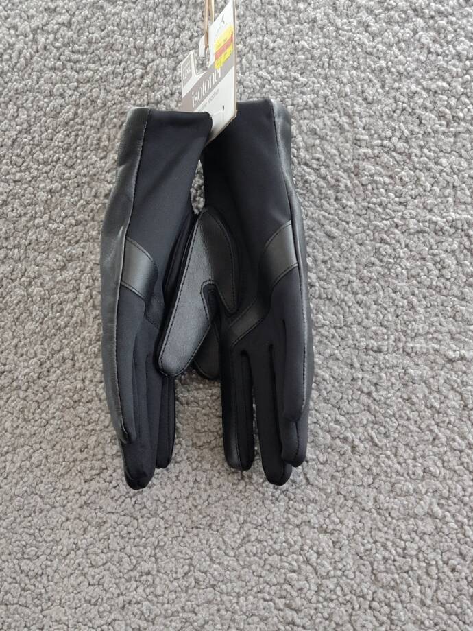 Isotoner Signature Stretch Leather Touchscreen Gloves Women's L/XL Black