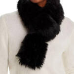 Surell Faux Fur Pull-Through Scarf Women's One Size Black Neck Warmer