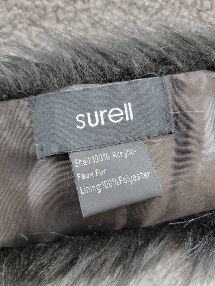 Surell Faux Fur Pull-Through Scarf Women's One Size Black Neck Warmer