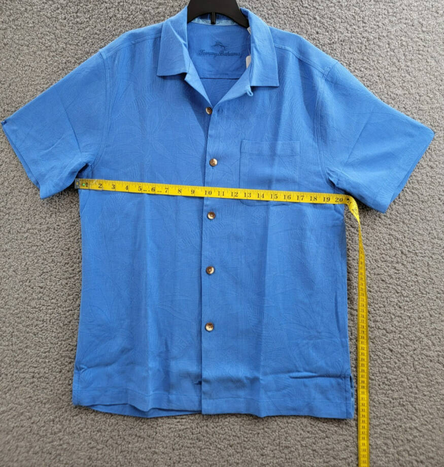 Tommy Bahama Al Fresco Tropics Silk Button Up Shirt Men's S Palace Blue Pocket