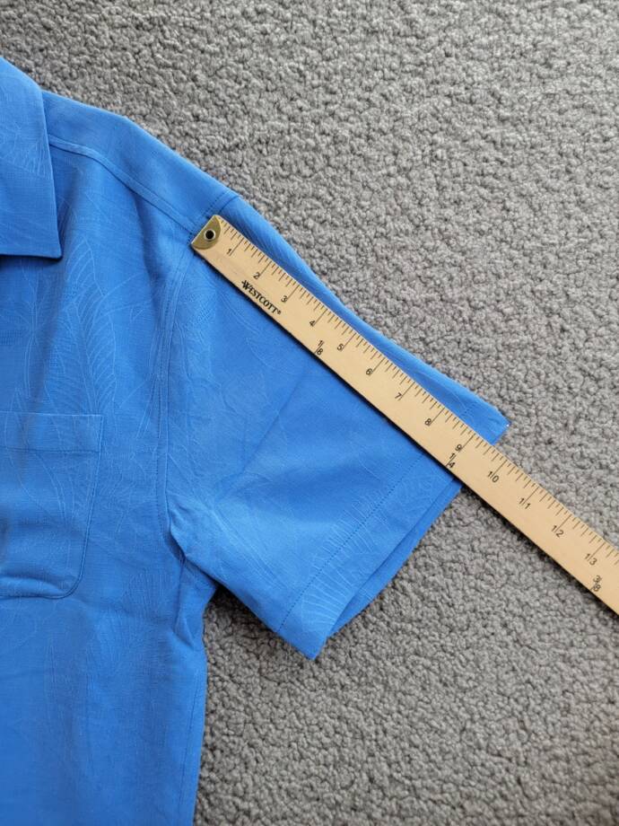 Tommy Bahama Al Fresco Tropics Silk Button Up Shirt Men's S Palace Blue Pocket