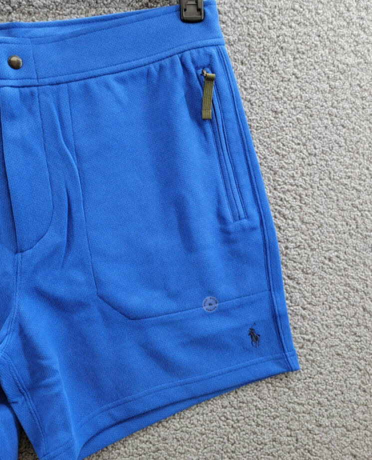 Polo Ralph Lauren 6-Inch Terry Shorts Men's XL Blue Saturn Zipped Pockets Snap