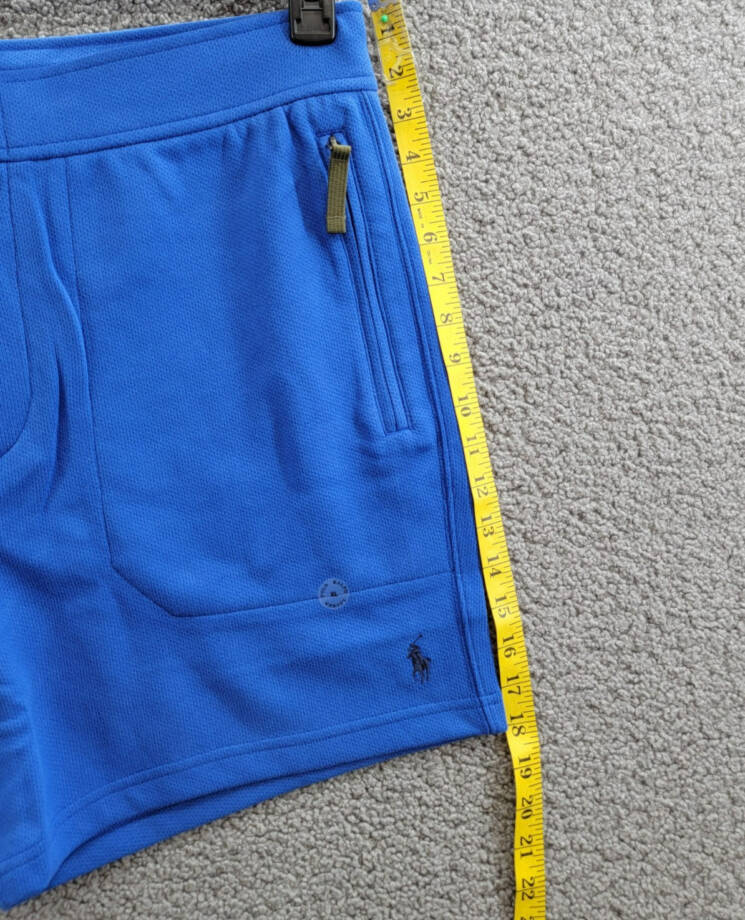 Polo Ralph Lauren 6-Inch Terry Shorts Men's XL Blue Saturn Zipped Pockets Snap