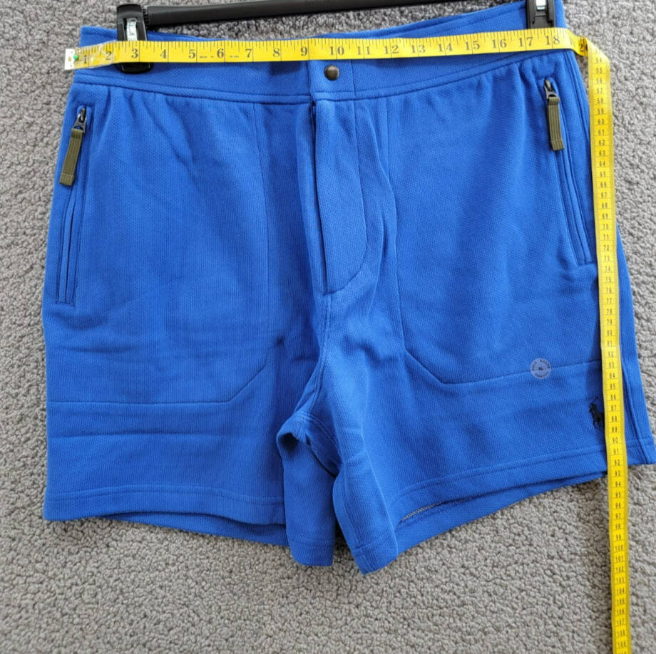 Polo Ralph Lauren 6-Inch Terry Shorts Men's XL Blue Saturn Zipped Pockets Snap
